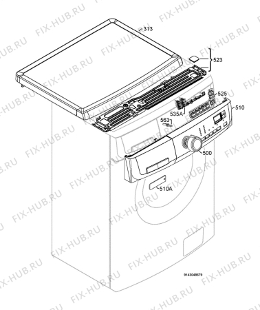 Взрыв-схема стиральной машины Electrolux EWS106410S - Схема узла Command panel 037